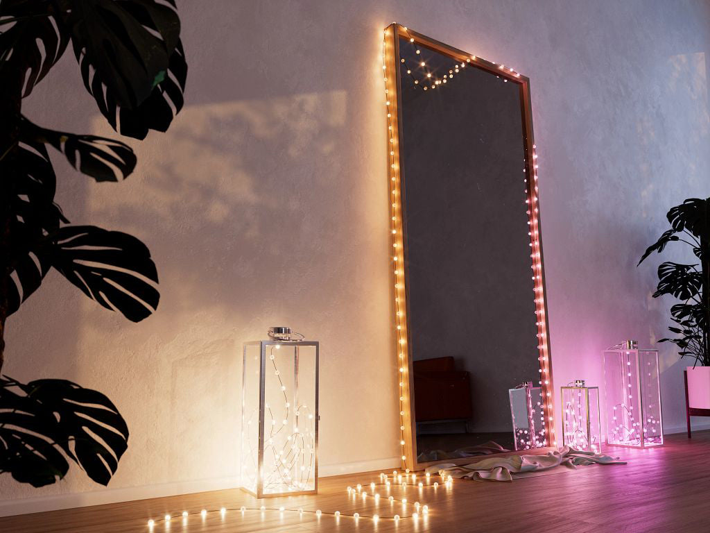Twinkly Lights around a mirror