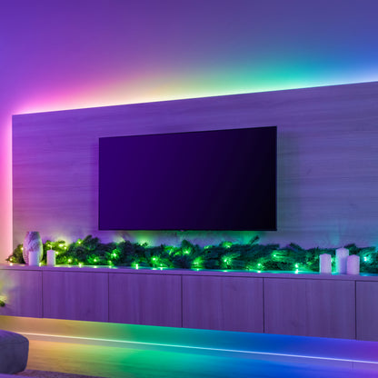 Ghirlanda Natalizia 2.75m Ghirlanda Natale con Luci a LED, Ghirlanda di Ghirlanda Natalizia 2.75m Ghirlanda Natale con Luci a LED, Ghirlanda di